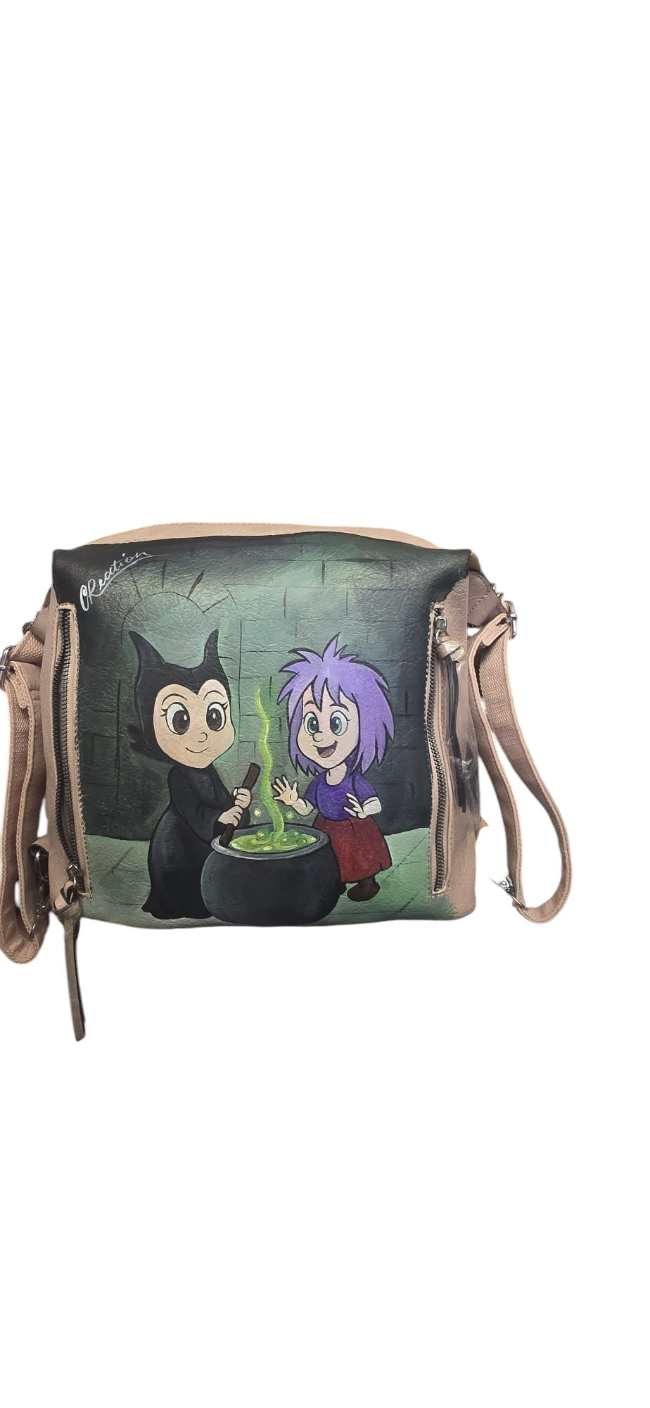 Borsa Dipinta a Mano – Malefica & Maga Magò (Duo di Magia)