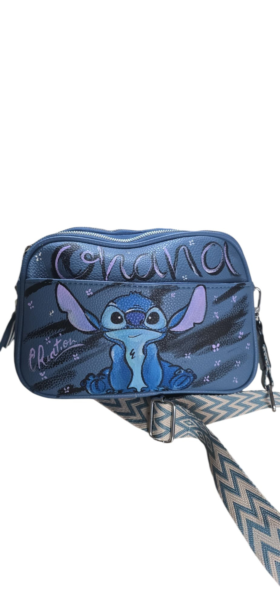Borsa Dipinta a Mano – Stitch (Ohana)