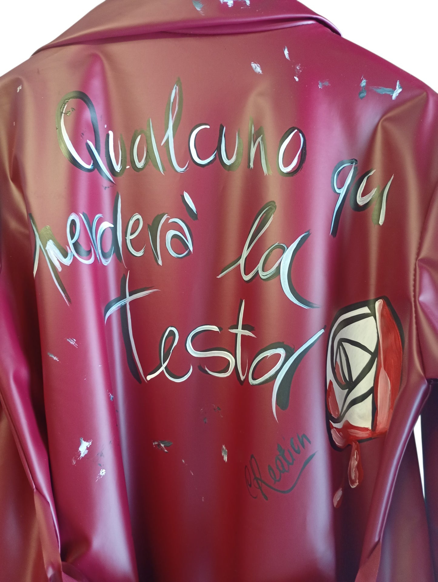 Qualcuno qui perderà la testa - giacca dipinta a mano