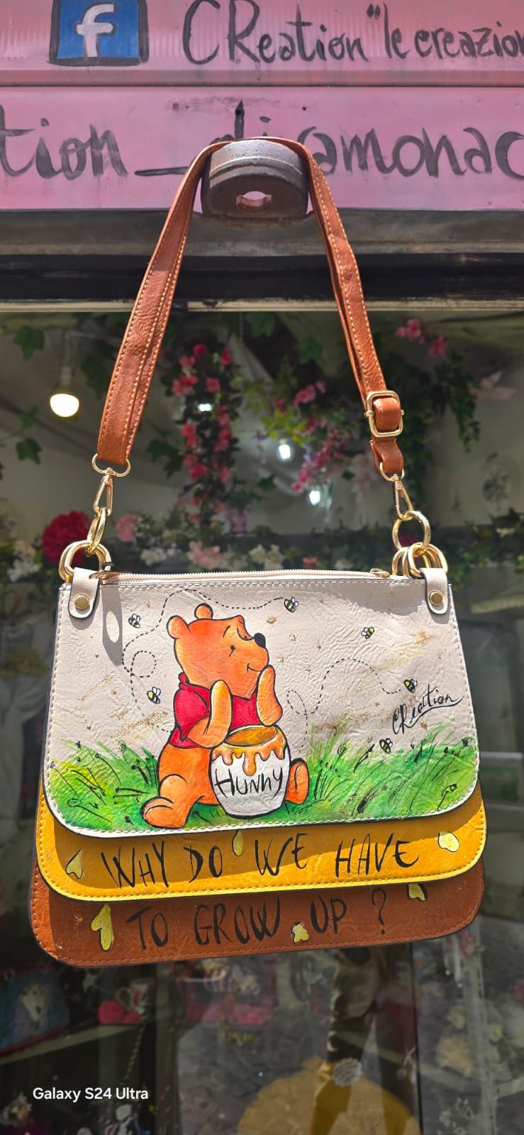 Winnie the Pooh - borsa dipinta a mano
