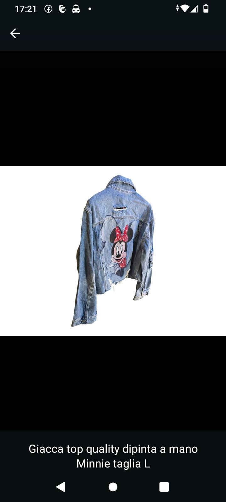 Giacca Donna Dipinta a Mano – Minnie 🎨🎀 🧩 *Coordinabile su richiesta:* È possibile ordinare *un portafoglio , una borsa o delle scarpe perfettamente abbinate* con lo stesso stile e soggetto ! Un tocco di dolcezza e stile senza tempo! Questa giacca in jeans da donna taglia L è dipinta interamente a mano con colori acrilici professionali, e ha come protagonista la storica e iconica Minnie, compagna inseparabile di Topolino e simbolo dell’infanzia di generazioni. Ogni dettaglio è curato con amore e precisio