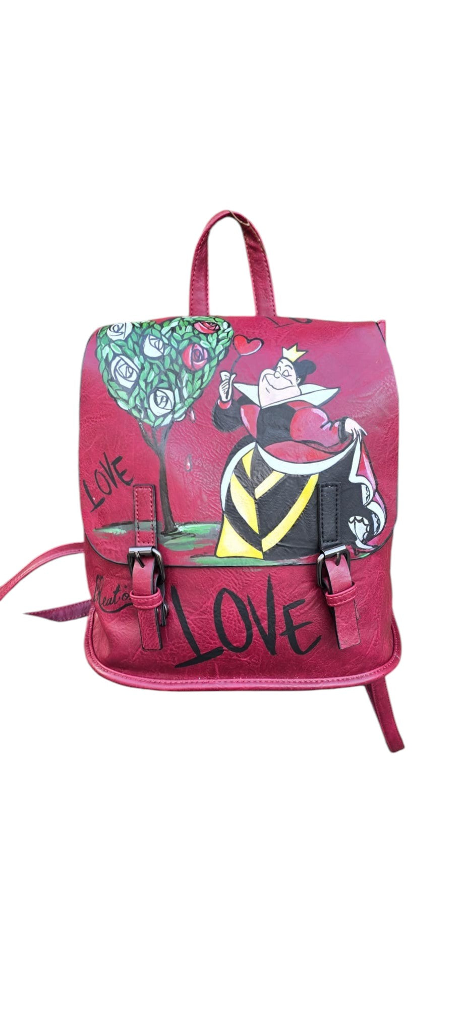 Zaino dipinto a mano regina di cuori – Accessorio personalizzato – Idea regalo originale – Personalizzabile