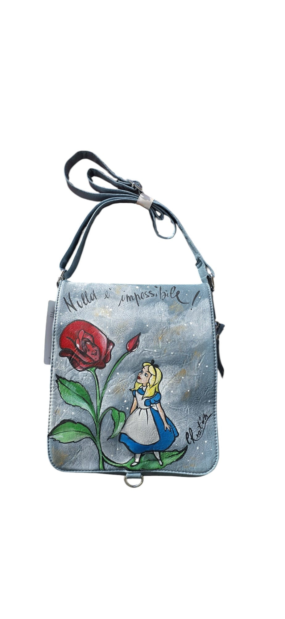 Borsa Alice nel Paese delle Meraviglie Dipinta a Mano