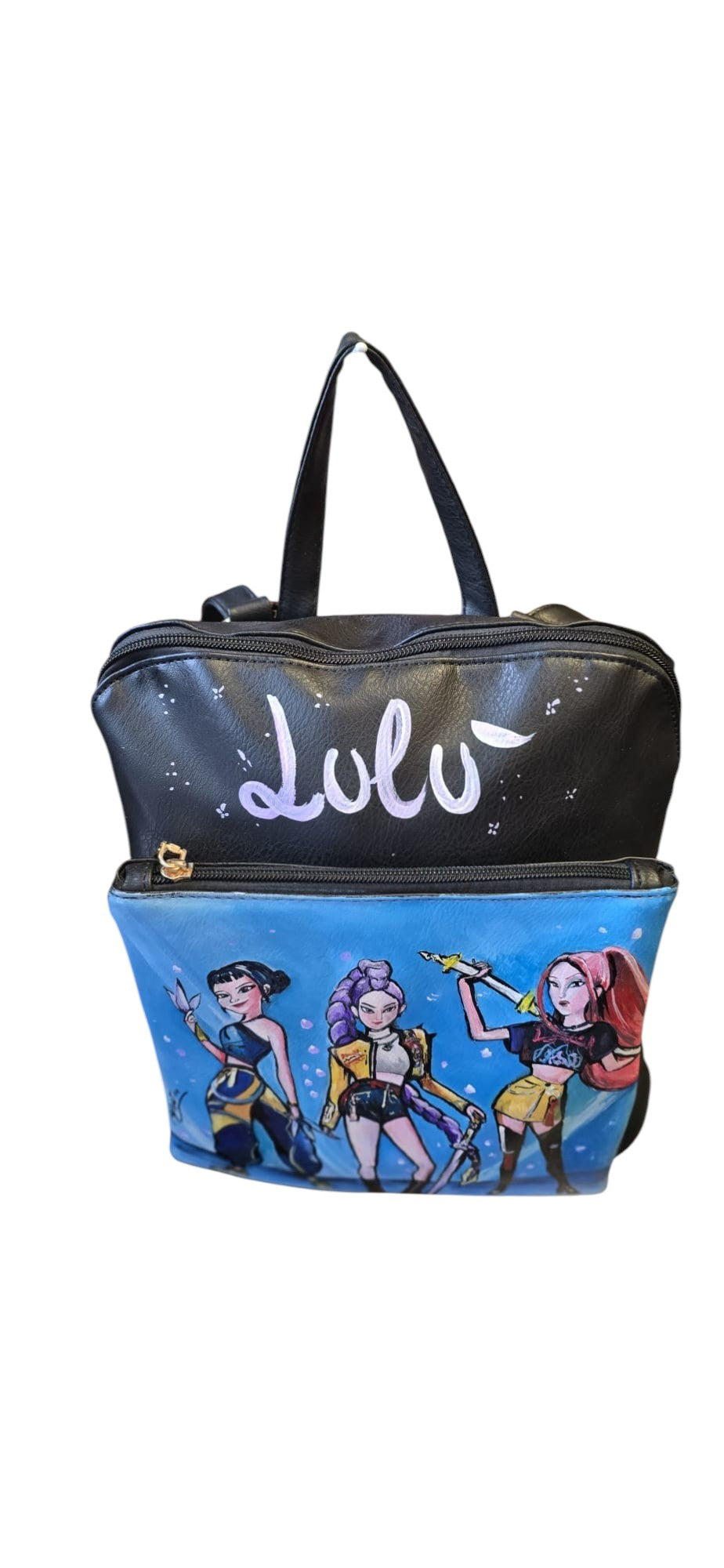 Zaino K-pop dipinto a mano personalizzato con nome – Accessorio unico – Idea regalo – Personalizzabile