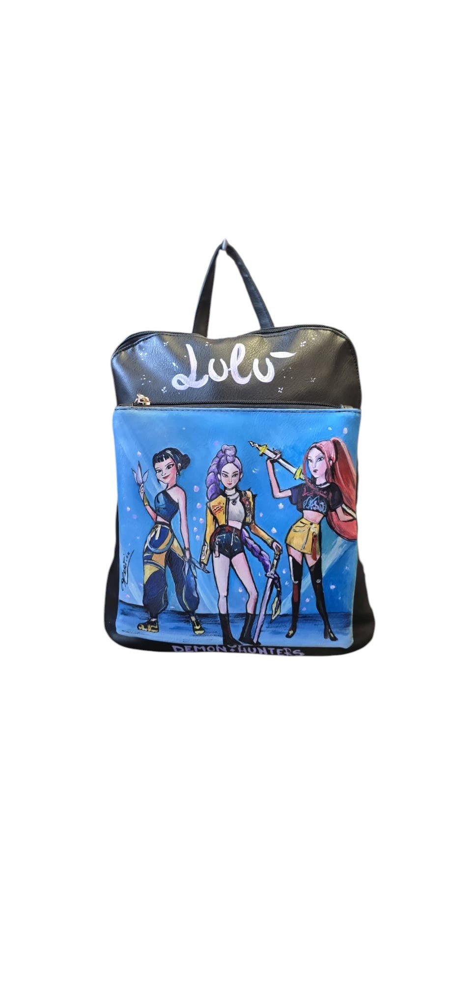 Zaino K-pop dipinto a mano personalizzato con nome – Accessorio unico – Idea regalo – Personalizzabile