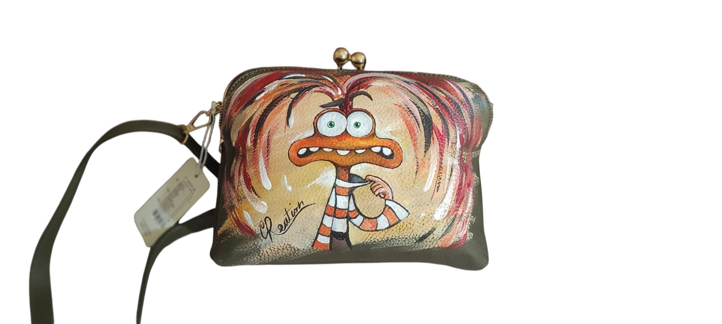 Ansia di Inside Out borsa dipinta a mano