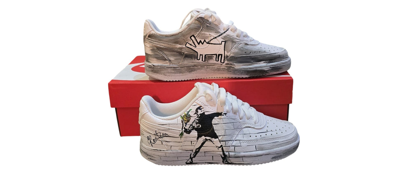 Scarpe Nike Dipinte a Mano – Ispirate a Banksy