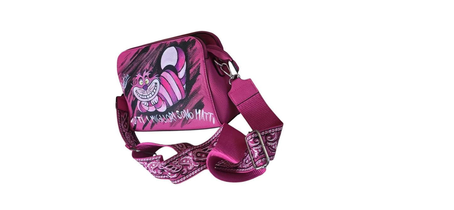 Borsa Dipinta a Mano – Stregatto (Alice nel Paese delle Meraviglie)