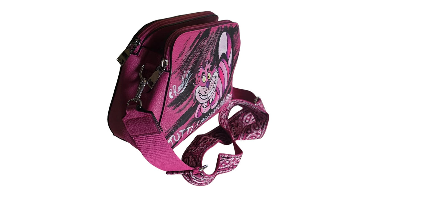 Borsa Dipinta a Mano – Stregatto (Alice nel Paese delle Meraviglie)