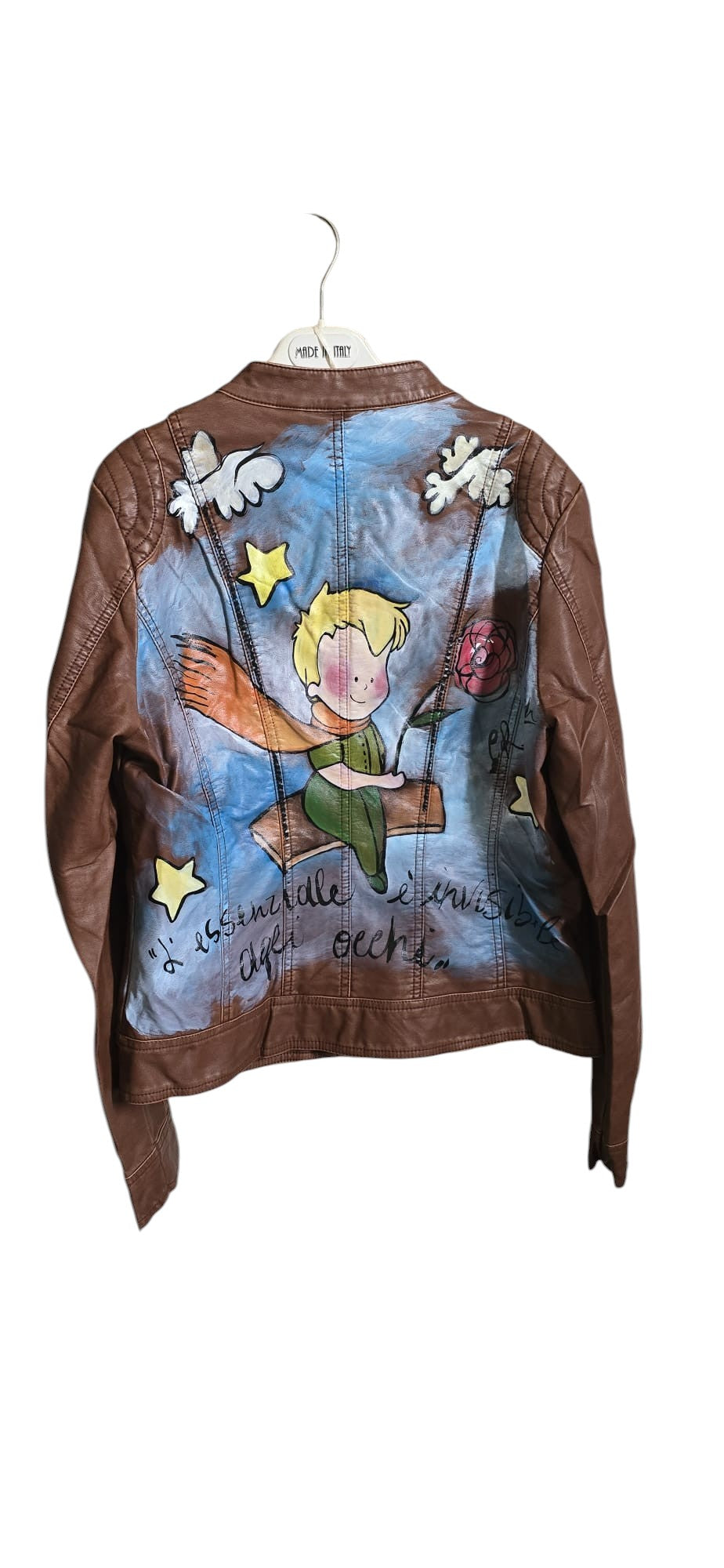 Giacca Il Piccolo Principe Dipinta a Mano – Giubbotto Personalizzato Letteratura – Idea Regalo Fan Le Petit Prince – Denim Jacket Custom Art