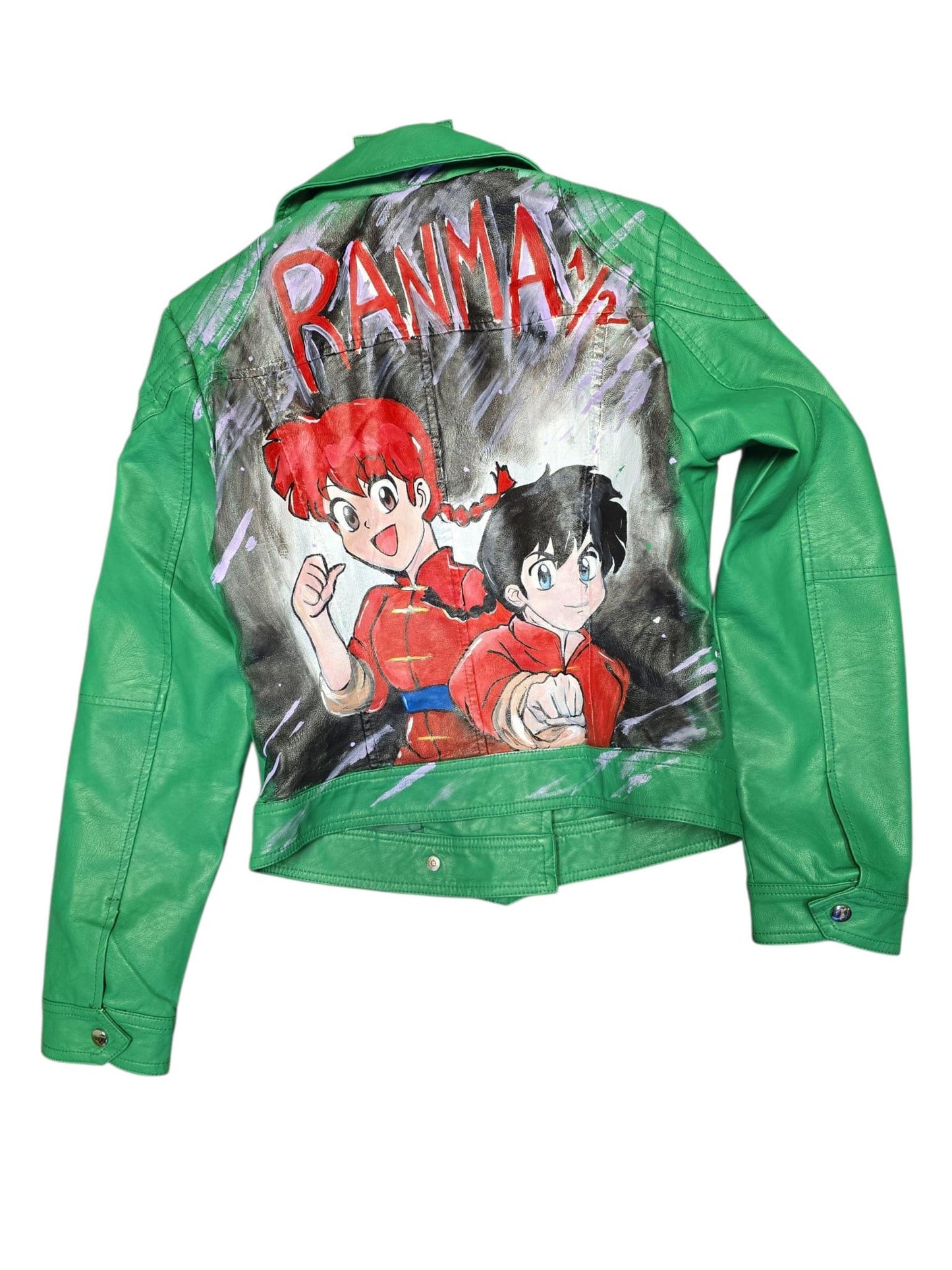 Giacca dipinta a mano Ranma anime giapponese, abbigliamento artigianale personalizzabile
