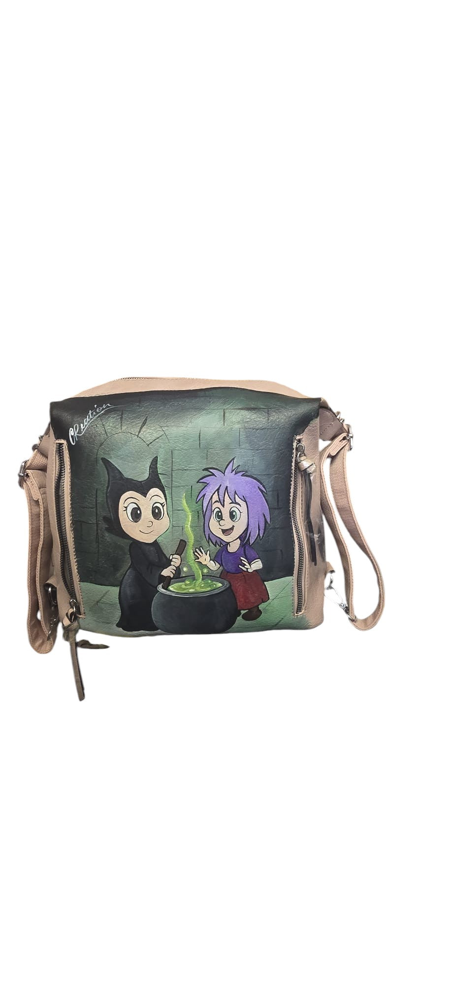 Borsa Dipinta a Mano – Malefica & Maga Magò (Duo di Magia)