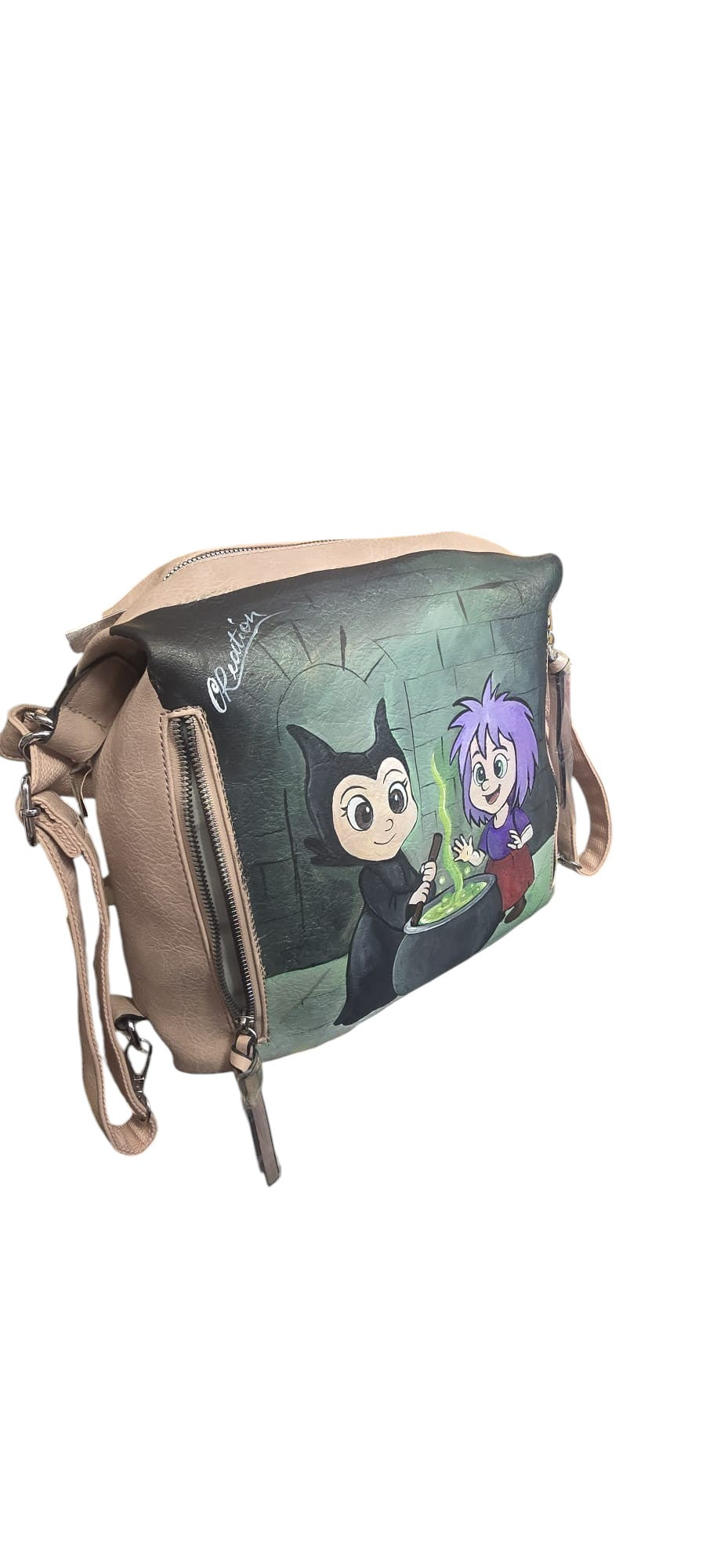 Borsa Dipinta a Mano – Malefica & Maga Magò (Duo di Magia)