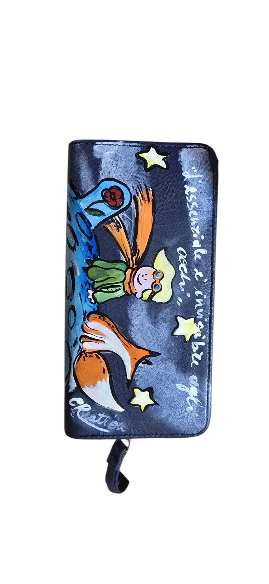 Portafoglio Il Piccolo Principe Dipinto a Mano – Portafoglio Personalizzato Ecopelle – Idea Regalo Letteratura Classica