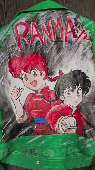 Giacca Dipinta a Mano con Ranma – Personaggio Anime – Unica, Personalizzabile, Handmade