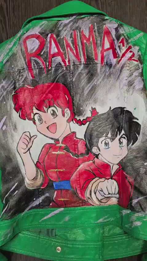 Giacca Dipinta a Mano con Ranma – Personaggio Anime – Unica, Personalizzabile, Handmade