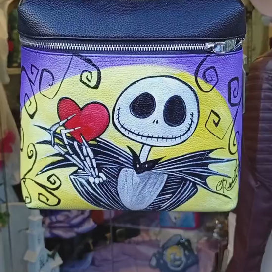 Borsa/Zaino Dipinta a Mano – Jack di Nightmare Before Christmas – Accessorio Unico Personalizzabile
