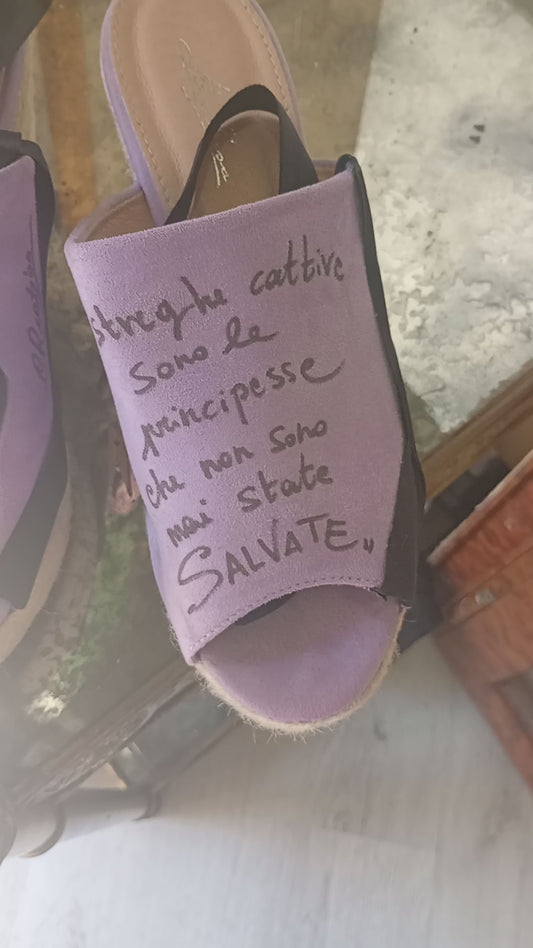 Scarpe Estive Aperte Dipinte a Mano – L'Incanto del Male (Malefica)