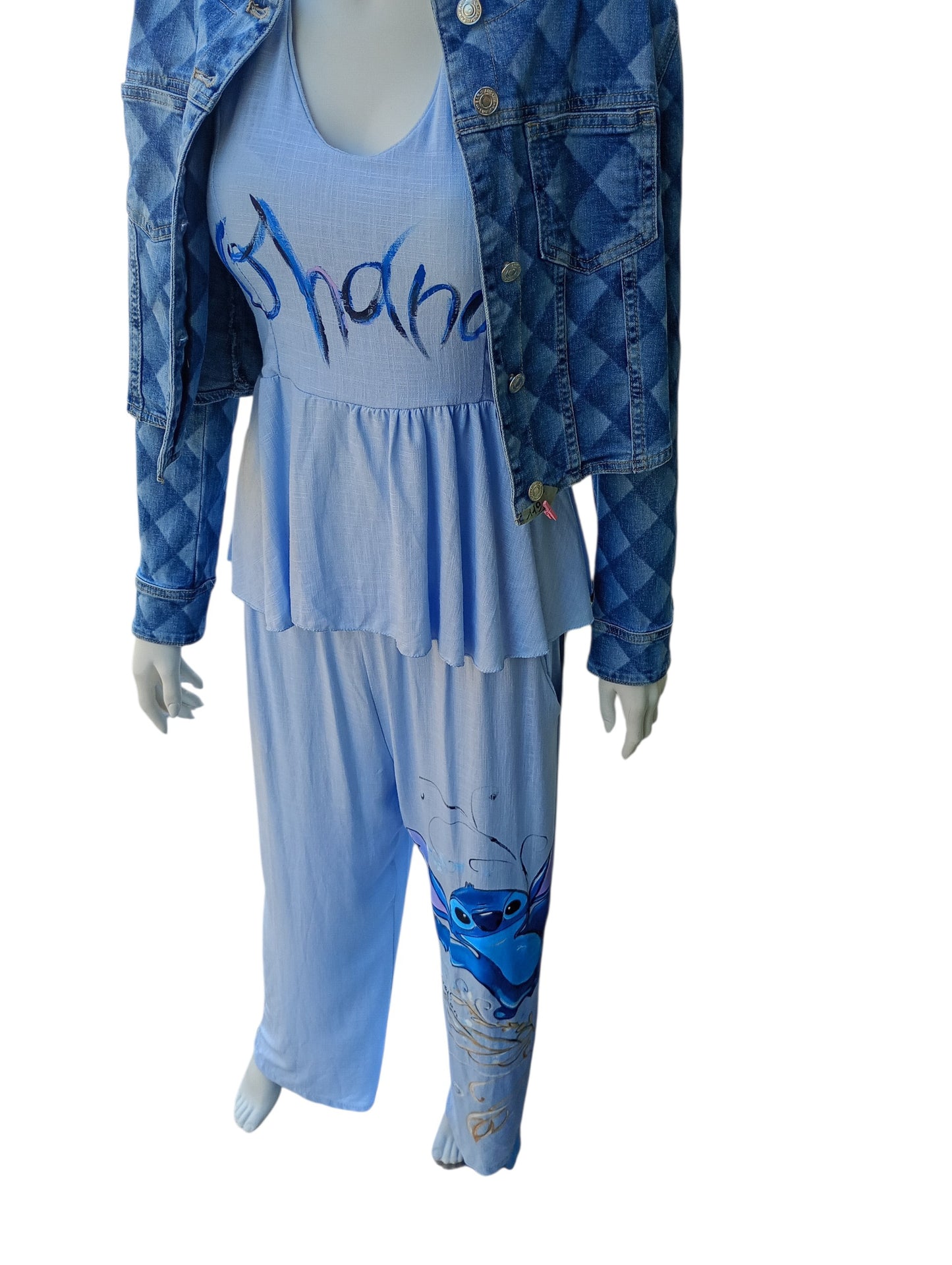 Completo Donna Stitch Ohana Dipinto a Mano | Vestito Completo Personalizzato
