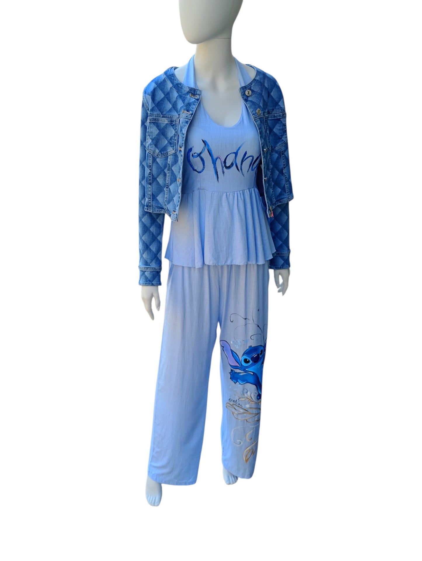Completo Donna Stitch Ohana Dipinto a Mano | Vestito Completo Personalizzato