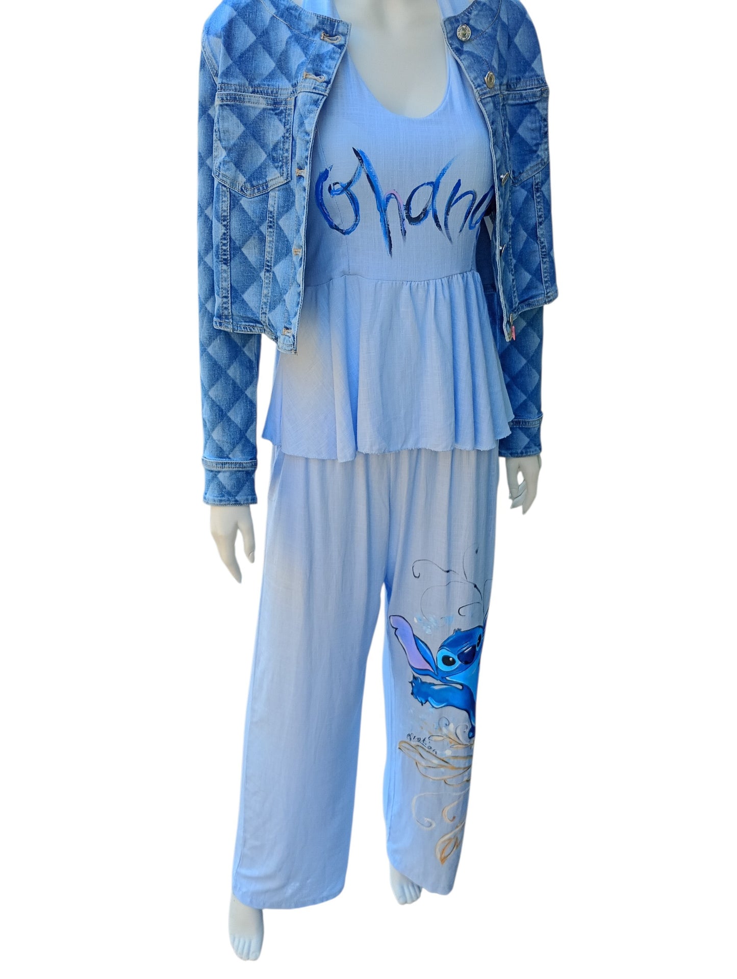 Completo Donna Stitch Ohana Dipinto a Mano | Vestito Completo Personalizzato