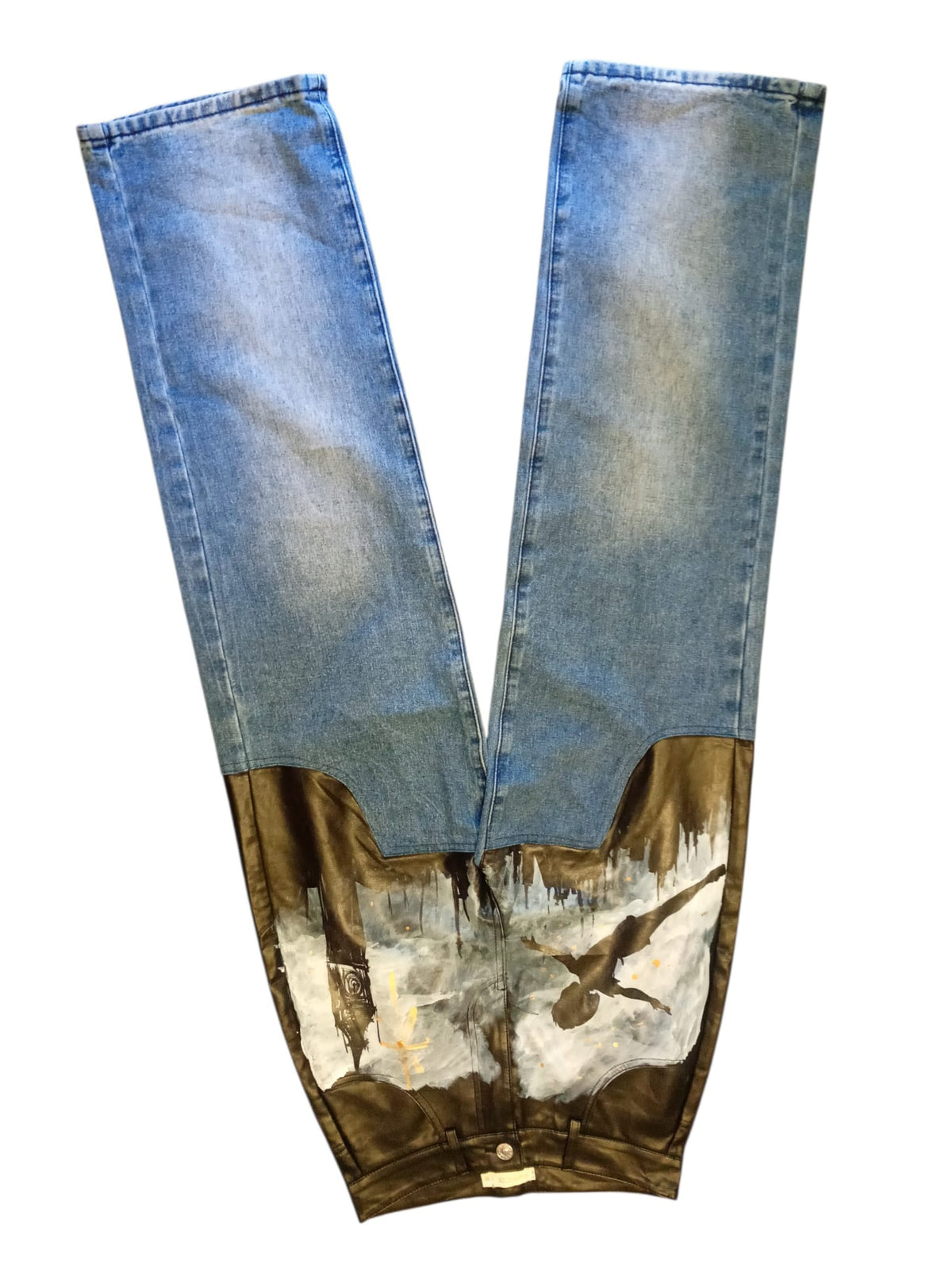 Jeans dipinti a mano Peter pan