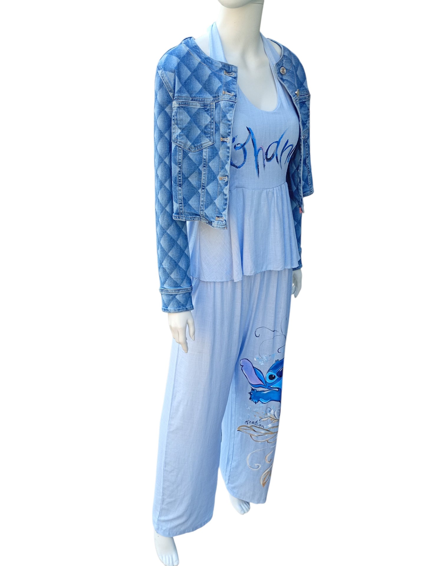 Completo Donna Stitch Ohana Dipinto a Mano | Vestito Completo Personalizzato