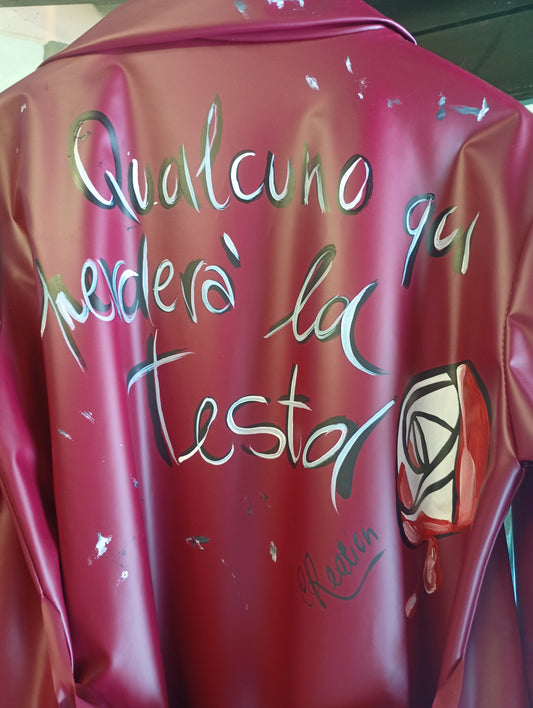 Qualcuno qui perderà la testa - giacca dipinta a mano