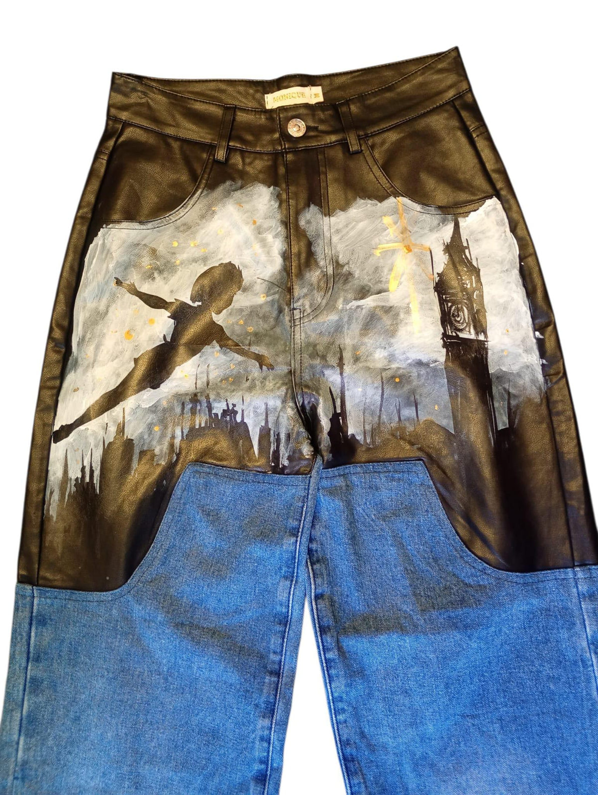 Jeans dipinti a mano Peter pan