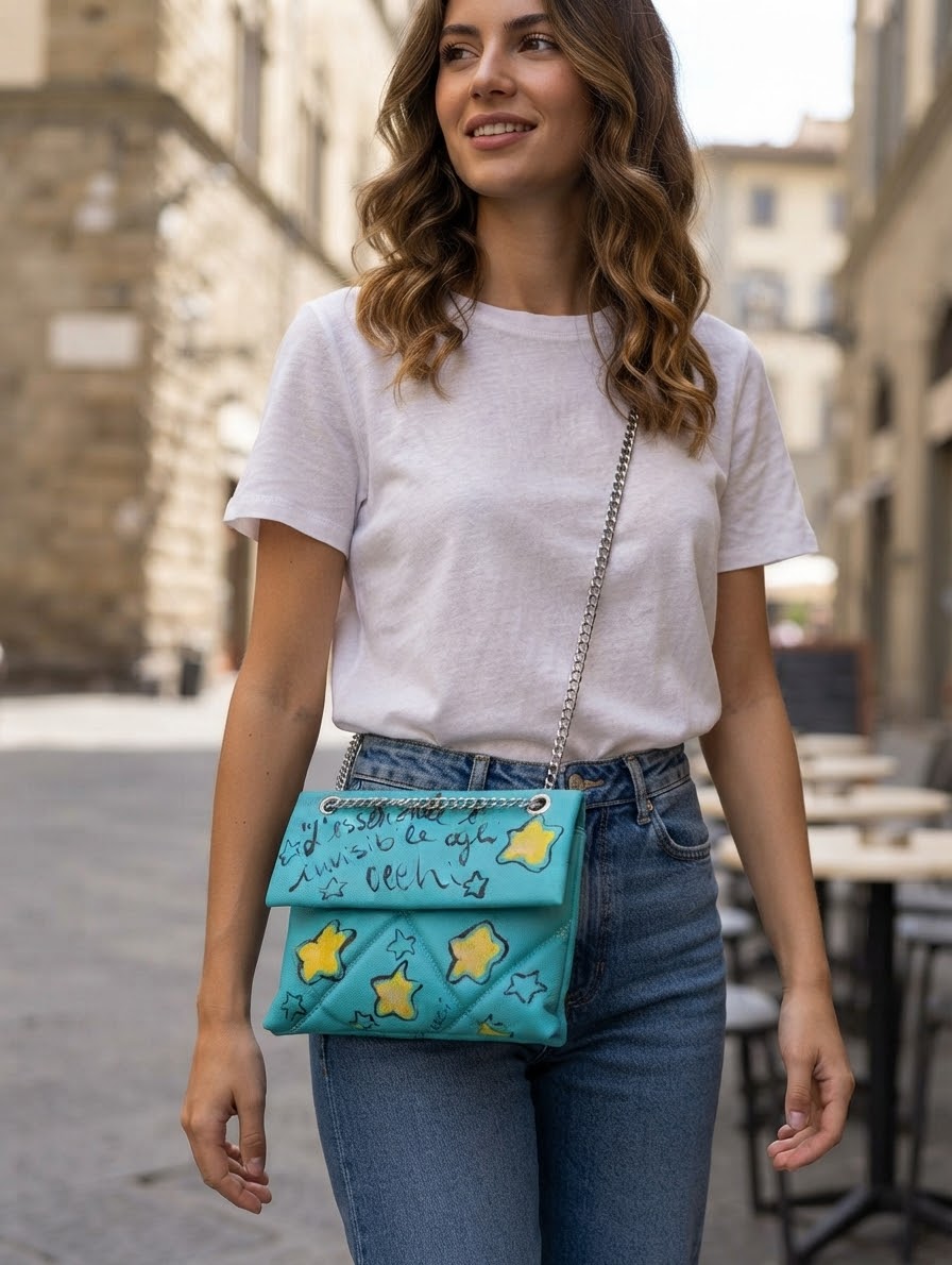 L essenziale è invisibile a gli occhi borsa dipinta a mano