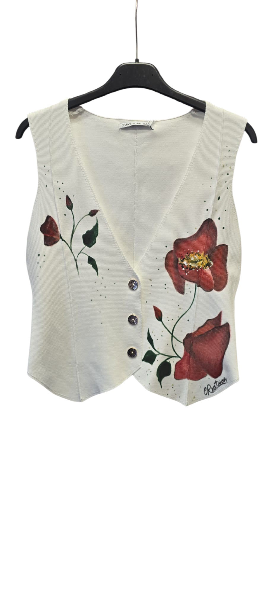 Completo Coordinato 3 Pezzi Dipinto a Mano – Papaveri (Outfit Floreale & Artigianale)
​“Lasciati avvolgere dalla bellezza e dal colore della natura...” – Non perdere l’occasione di indossare un outfit unico, elegante e ricco di personalità! Un coordinato artistico pensato per chi ama distinguersi con uno stile unico e romantico.