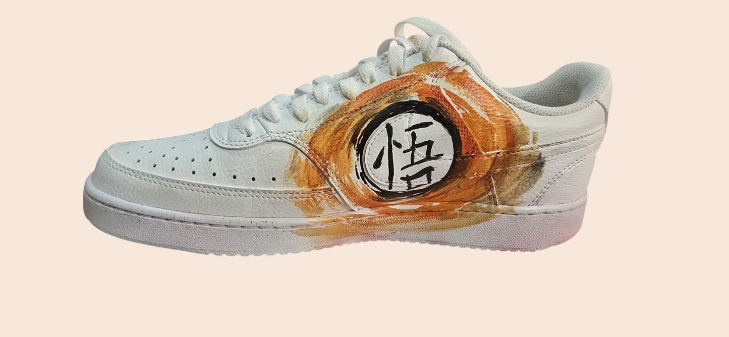 Scarpe Nike dipinte a mano Goku – Sneakers Dragon Ball personalizzate – Anime custom – Idea regalo – Personalizzabili