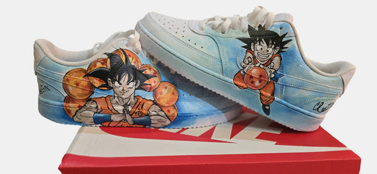 Scarpe Nike dipinte a mano Goku – Sneakers Dragon Ball personalizzate – Anime custom – Idea regalo – Personalizzabili