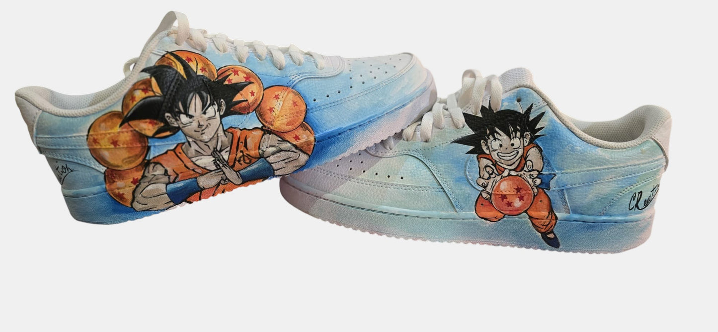 Scarpe Nike dipinte a mano Goku – Sneakers Dragon Ball personalizzate – Anime custom – Idea regalo – Personalizzabili