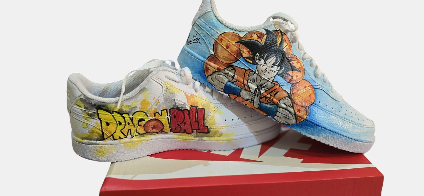 Scarpe Nike dipinte a mano Goku – Sneakers Dragon Ball personalizzate – Anime custom – Idea regalo – Personalizzabili