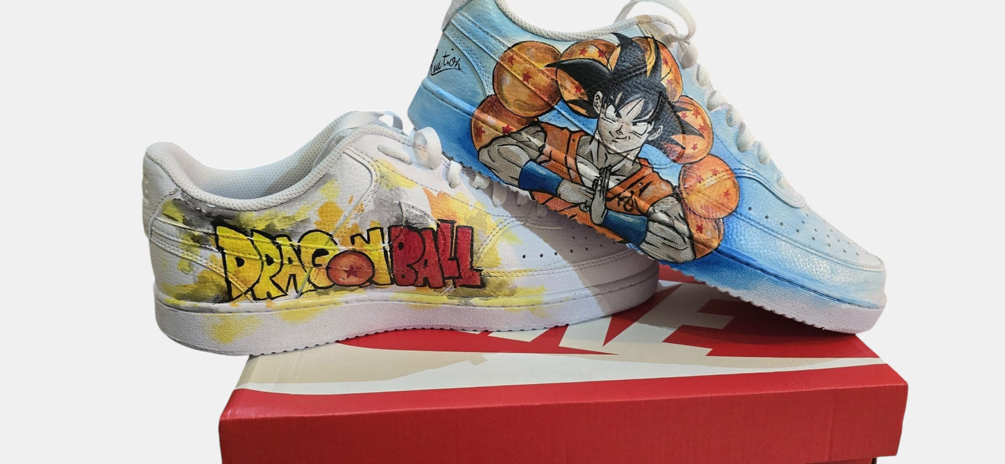 Scarpe Nike dipinte a mano Goku – Sneakers Dragon Ball personalizzate – Anime custom – Idea regalo – Personalizzabili