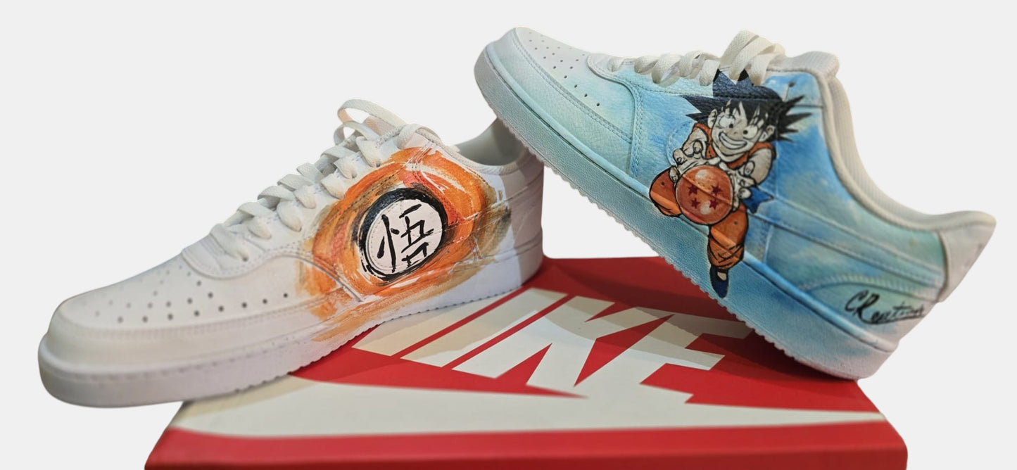 Scarpe Nike dipinte a mano Goku – Sneakers Dragon Ball personalizzate – Anime custom – Idea regalo – Personalizzabili