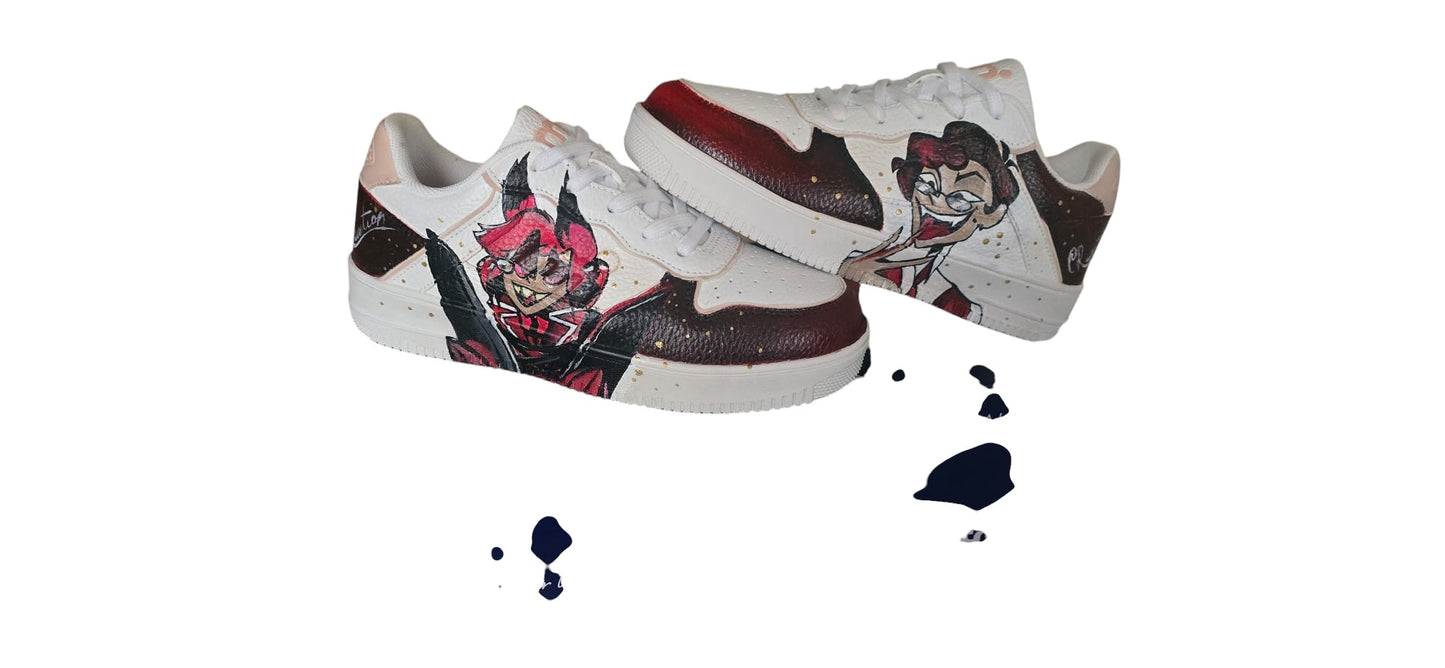 Scarpe Dipinte a Mano – Alastor (Hazbin Hotel)