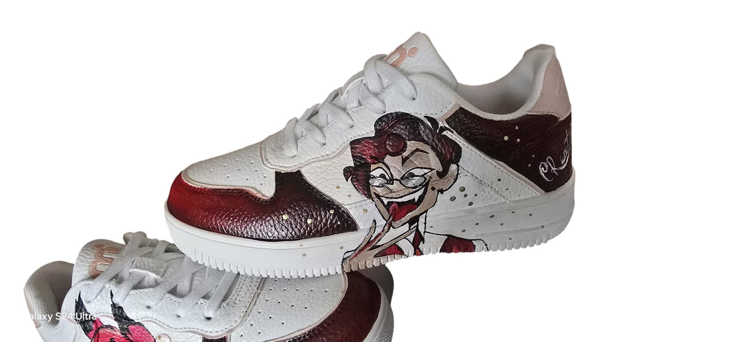 Scarpe Dipinte a Mano – Alastor (Hazbin Hotel)